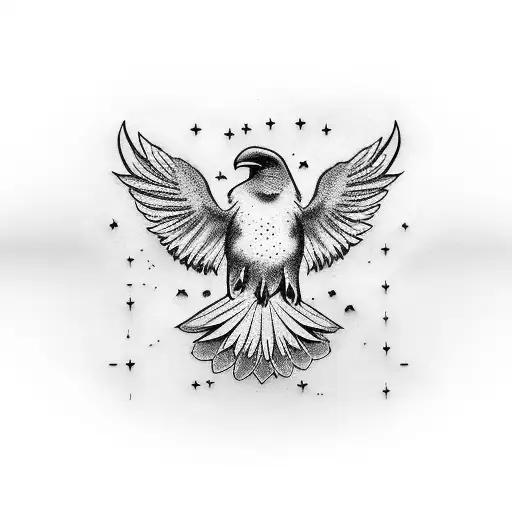 Raven Flying Bettween Black Clouds