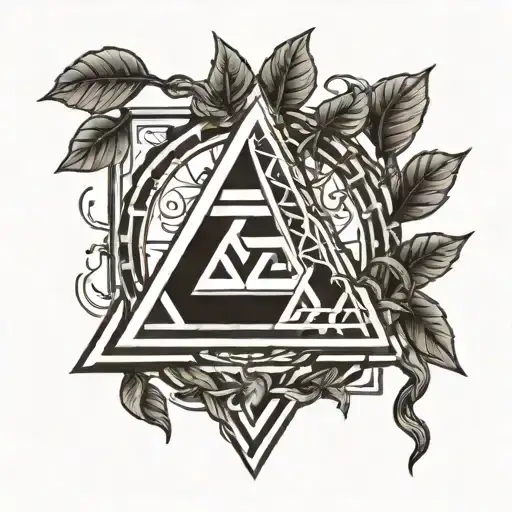 Valknut Intertwined With The Tree Of Life