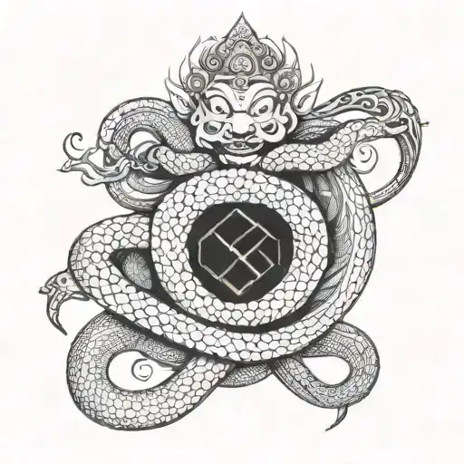 A Snake Is Coiled Around Samantabhadra Bodhisattva