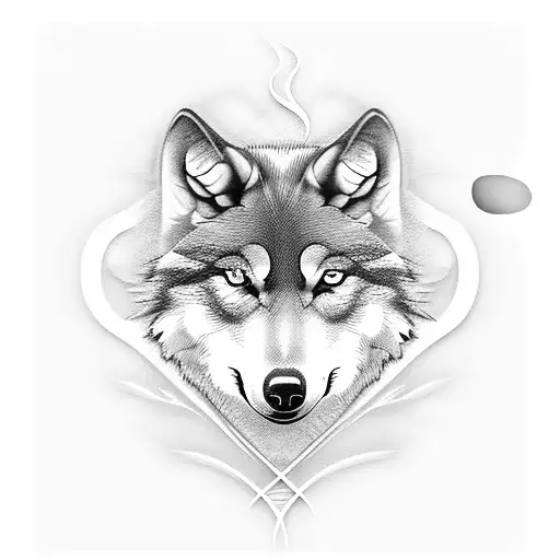 A Coffee Cup With A Wolf Emerging From The Steam