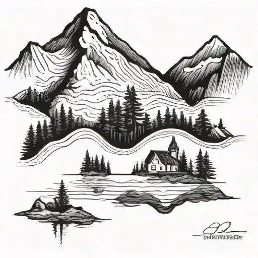 Lake And Mountain With Kids Names Incorporated