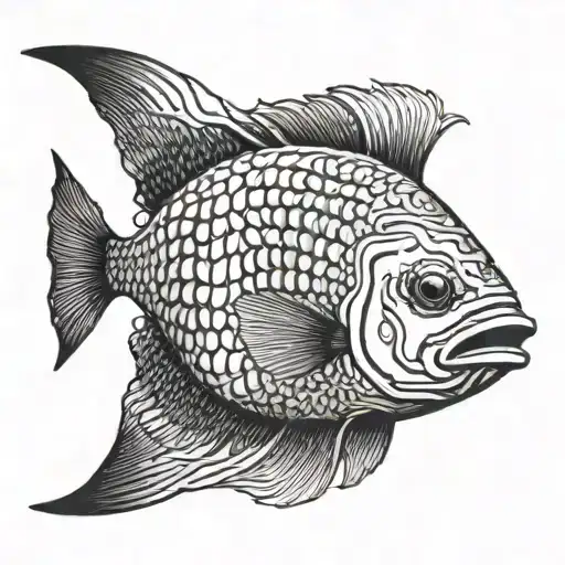 Black And White Australian Fish Swimming