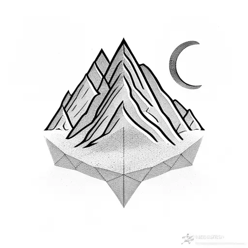 A Black Diamond With A Mountain Silhouette On The Inside