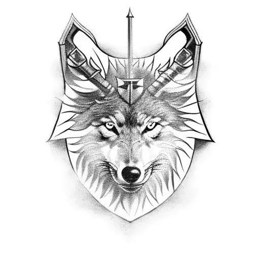 Dacian Wolf With Sword And Shield