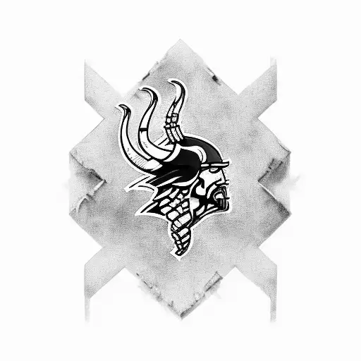 A Tattoo That Combines The Minnesota Vikings Football Team With United States Marine Corps