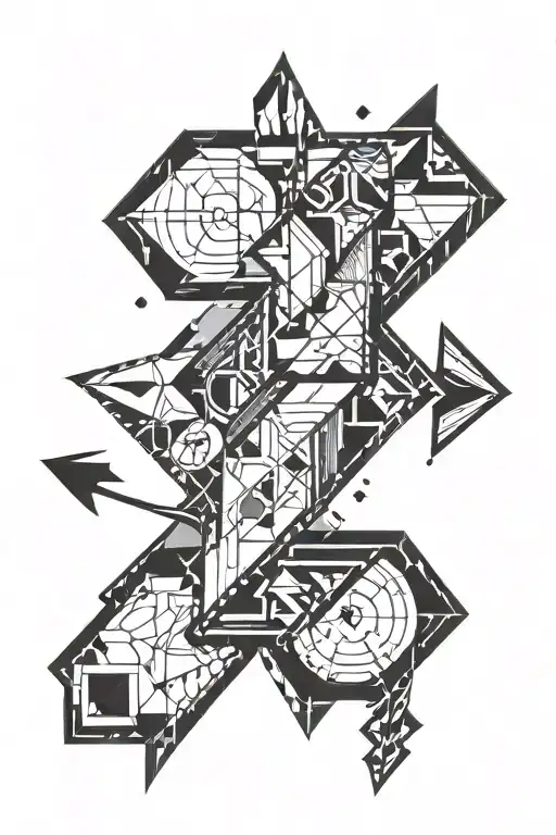 Geometric Gaming Single Arrow Pointing