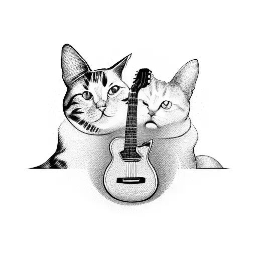 A Guitar Made Out Of Cats