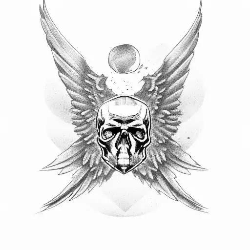 Skull And Wing And Devil Wing