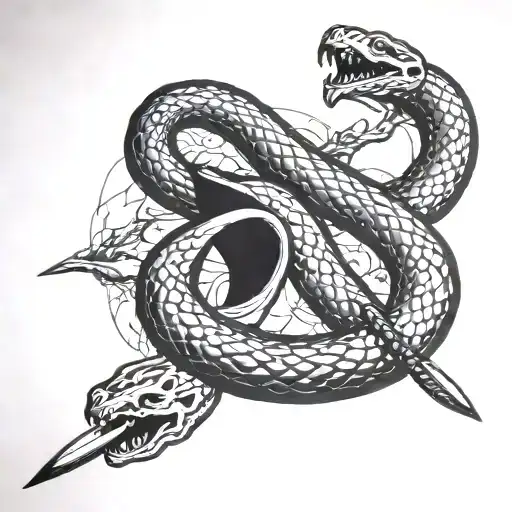 Snake Swallowing Sword