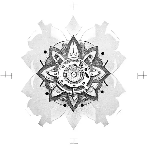 Lotus Flower With Gears And Clockwork Elements