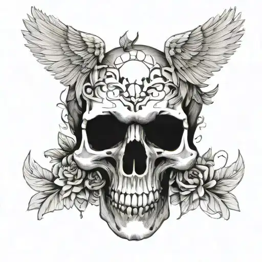 Skull And Wings Attached