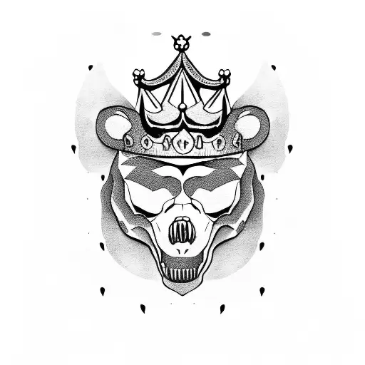 Bear Skull With A Crown