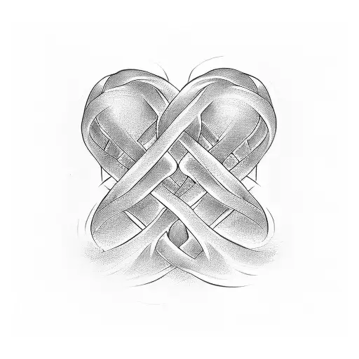 A Black And White Tattoo Of Two Intertwined Male Figures Representing Love And Unity