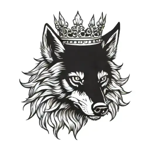 Angry Wolf With Crown