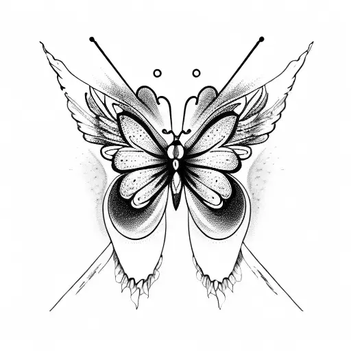 A Butterfly With Wings Made Of Music Notes