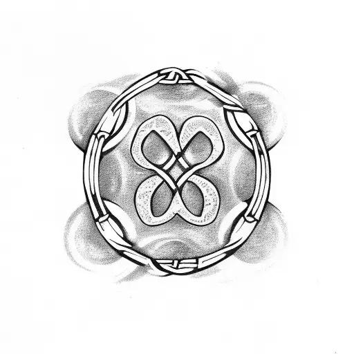 Celtic Triskelion Surrounded By Ouroborous