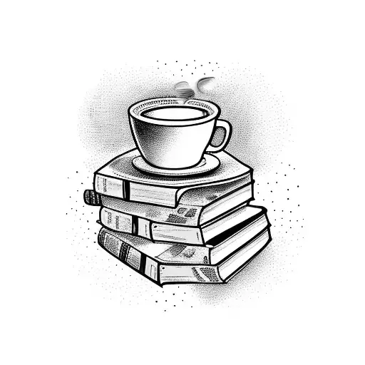 A Bookshelf With Books Shaped Like Different Types Of Coffee Cups