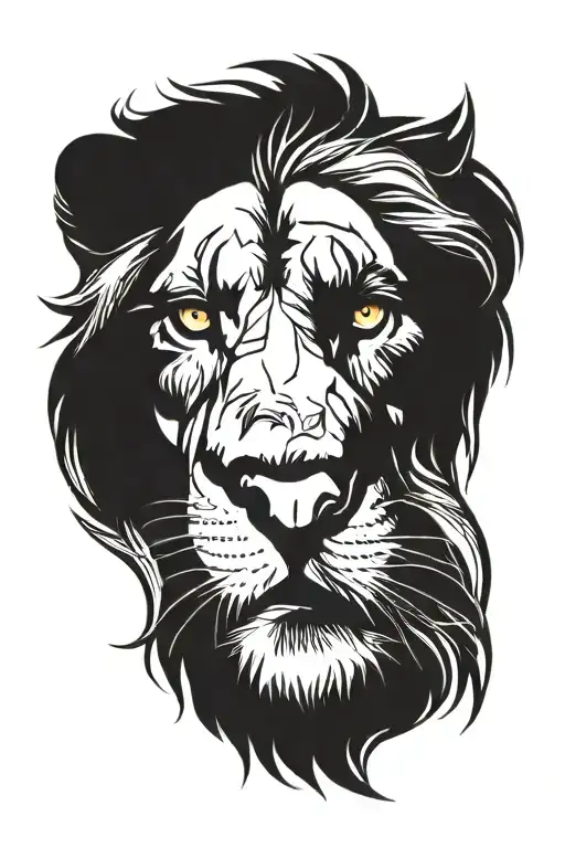 Lion With A Lighting Eyes