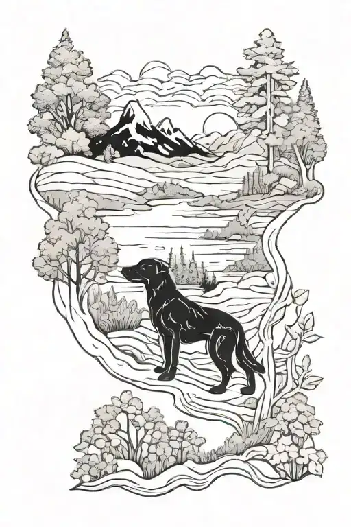 Dog In Nature Scene