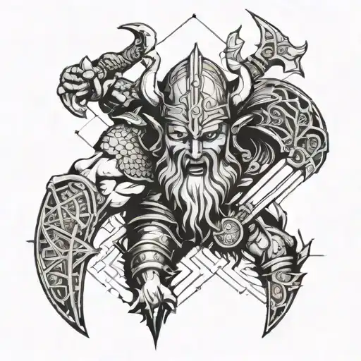 Viking Death Doom Berserk Geometrical