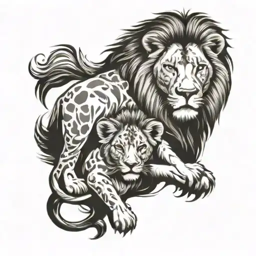 Lion Mom With Lion Baby