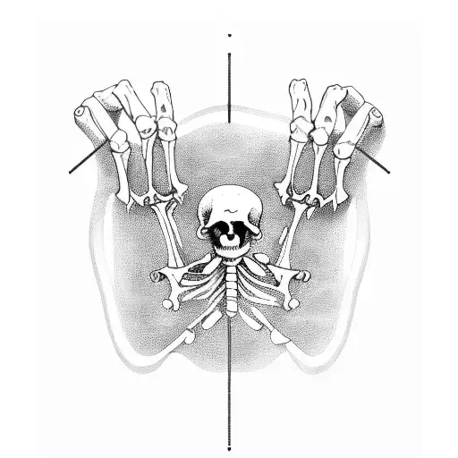 A Skeletal Hand Strumming A Dna Strand