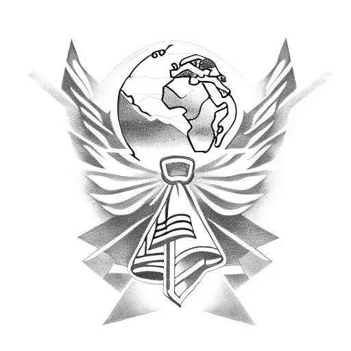 Soldier Doing Push-ups On A World Atlas