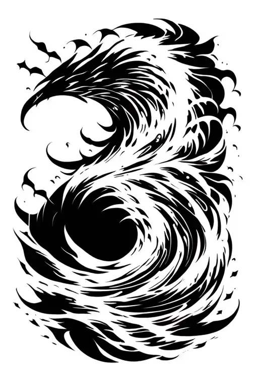 Wind Bars With Tribal Waves Crashing