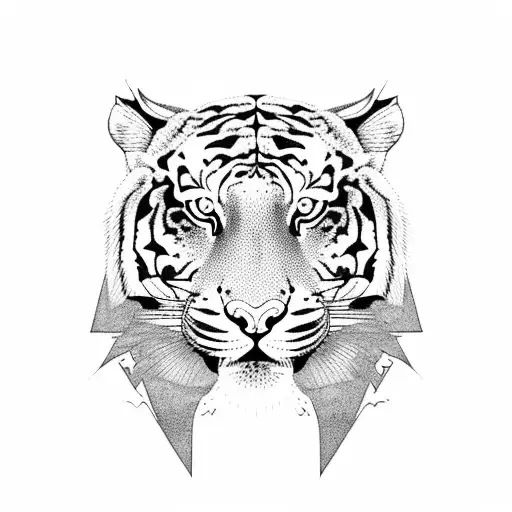 Mandala With Tiger And Pattenrs