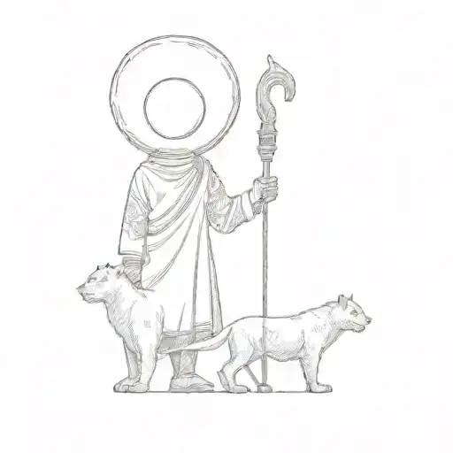 A Shepherd Wearing A Mariachi Hat And A Black Panther By His Side