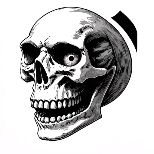 Cyclops Skull With One Eye Looking Forward