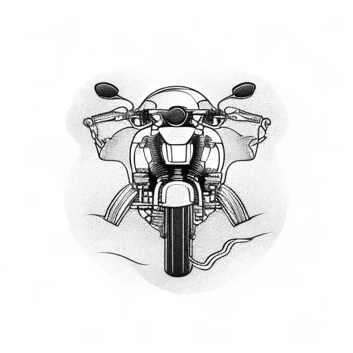 Motorcycle With Electric Guitar And Smoke