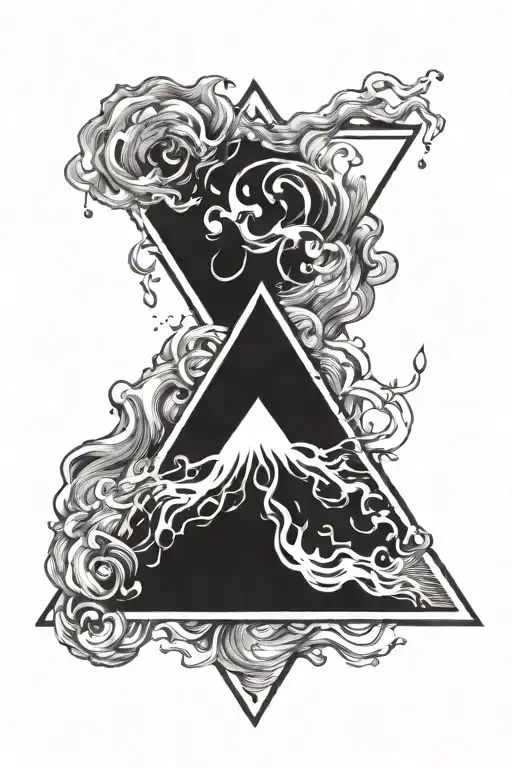 Two Triangles Symbolizing Fire And Water