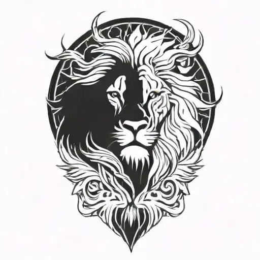 Lion Face And Phenix