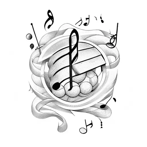 Volleybal With Music Notes