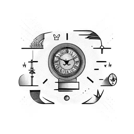 A Clock With Fitness Symbols As The Clock Hands