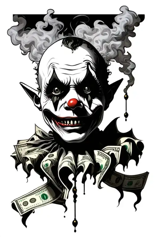 Money Evil Smoke Dead Clown Teeth Honor Wicked Twisted