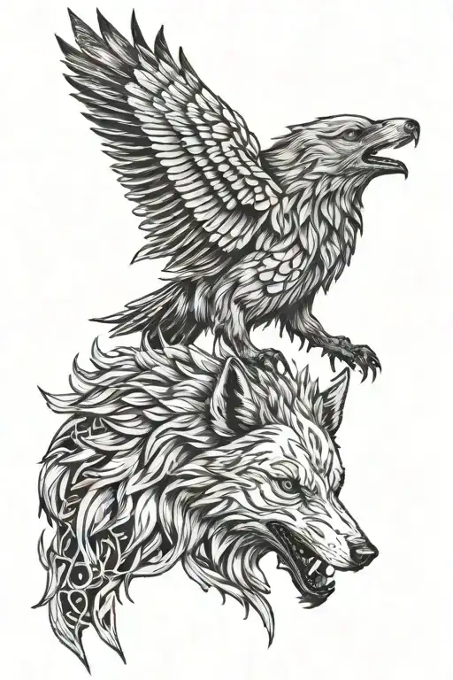 Wolf And A Raven