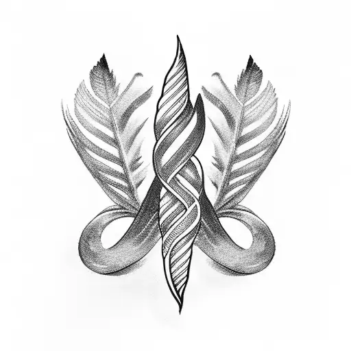 Infinity Feather With Letters K And S