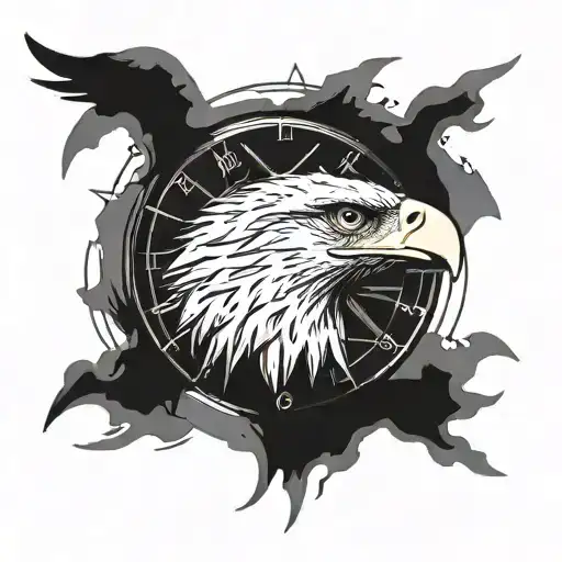 Eagle Head With Compass