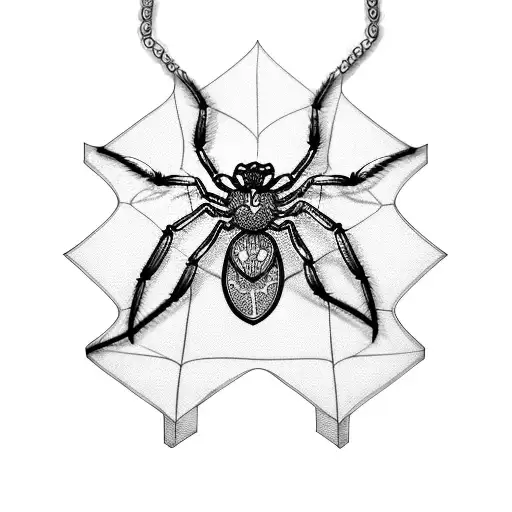 A Spider Weaving A Web Of Chains