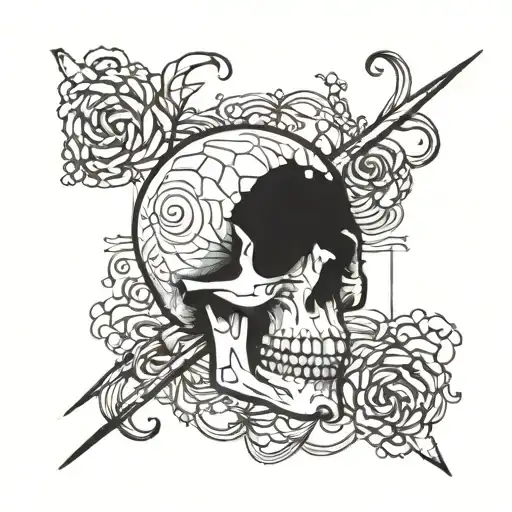 Memento Mori Roman Script With A Fractured Straight Line Below