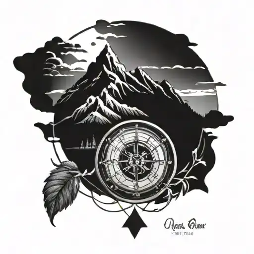 Vegvisir With Mountain Landscape