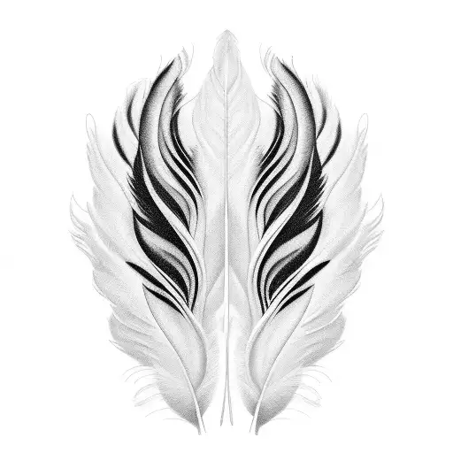 Black And White Swan Feathers Elegant