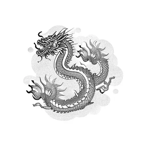 Long Chinese Dragon With Oyster Mushroom Scales