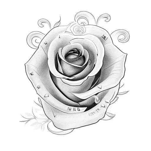 Combine A Rose And Roman Numerals To Create A Unique Design