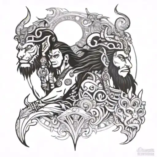 Indian Shiva Hanuman Mythology Inspired