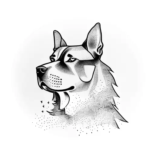 A Silhouette Of A Dog Walking In The Mountains