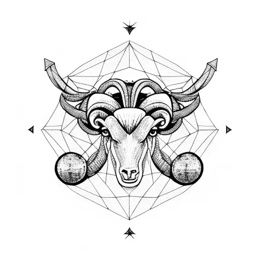 Aries Constellation Merged With Fashion Elements