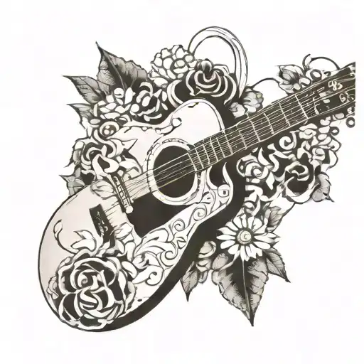 1950-2022 Memory Tattoo For Grandpa With Guitar